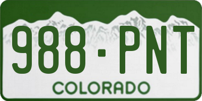 CO license plate 988PNT
