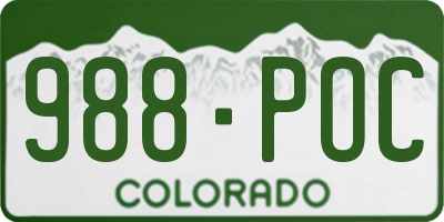 CO license plate 988POC