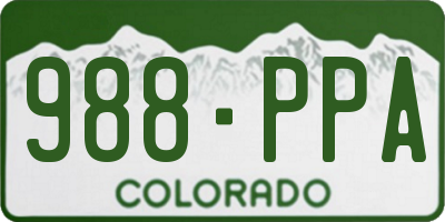 CO license plate 988PPA