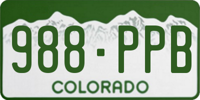 CO license plate 988PPB
