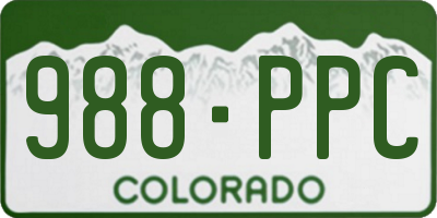 CO license plate 988PPC
