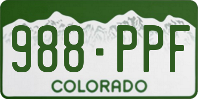 CO license plate 988PPF