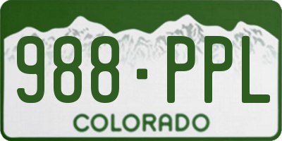 CO license plate 988PPL