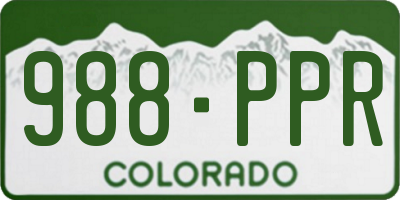 CO license plate 988PPR