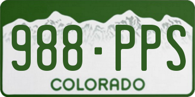 CO license plate 988PPS