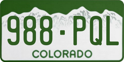 CO license plate 988PQL