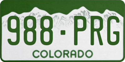 CO license plate 988PRG