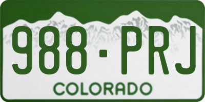 CO license plate 988PRJ
