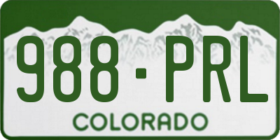 CO license plate 988PRL