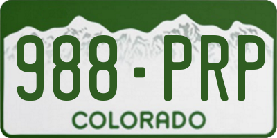 CO license plate 988PRP