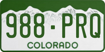 CO license plate 988PRQ