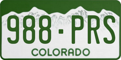 CO license plate 988PRS