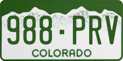 CO license plate 988PRV