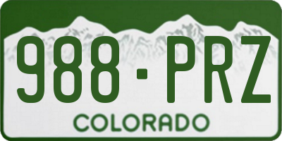 CO license plate 988PRZ