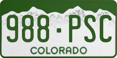 CO license plate 988PSC