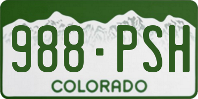 CO license plate 988PSH