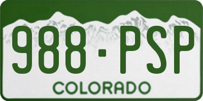 CO license plate 988PSP
