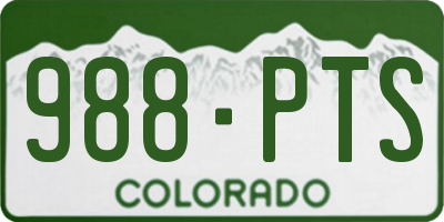 CO license plate 988PTS