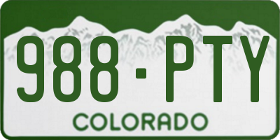 CO license plate 988PTY