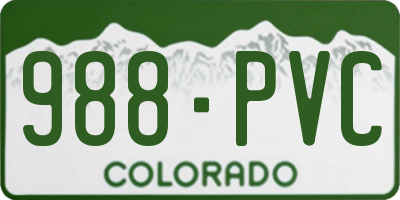CO license plate 988PVC