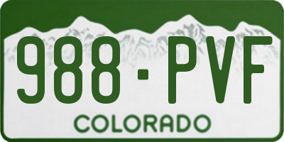 CO license plate 988PVF