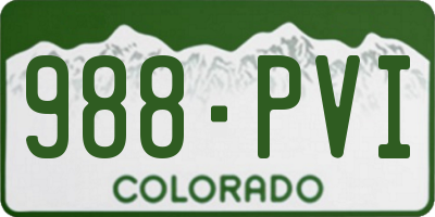 CO license plate 988PVI