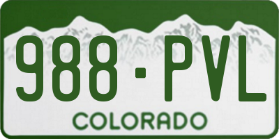 CO license plate 988PVL