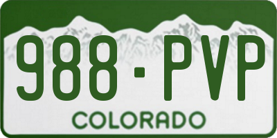 CO license plate 988PVP