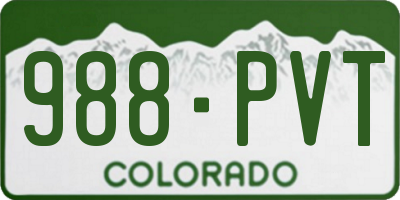 CO license plate 988PVT