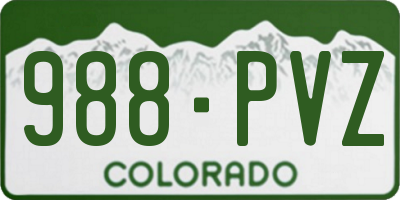 CO license plate 988PVZ