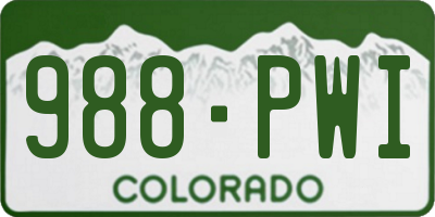 CO license plate 988PWI
