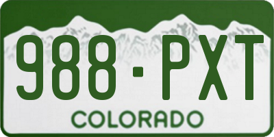 CO license plate 988PXT