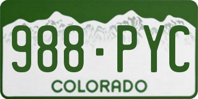 CO license plate 988PYC