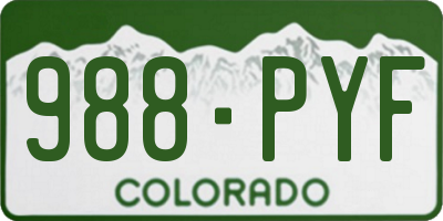 CO license plate 988PYF