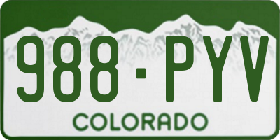 CO license plate 988PYV
