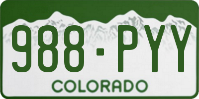 CO license plate 988PYY