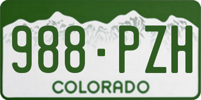 CO license plate 988PZH