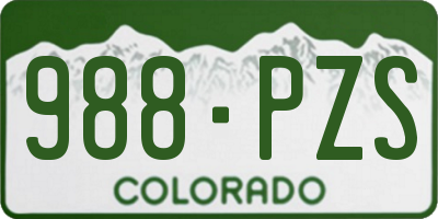 CO license plate 988PZS