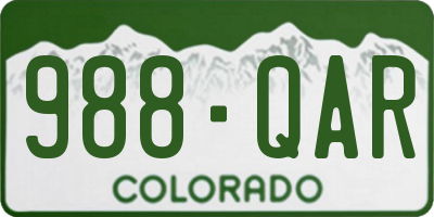 CO license plate 988QAR