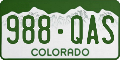 CO license plate 988QAS
