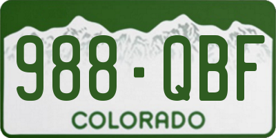 CO license plate 988QBF