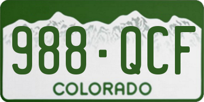 CO license plate 988QCF