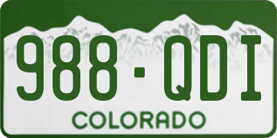 CO license plate 988QDI