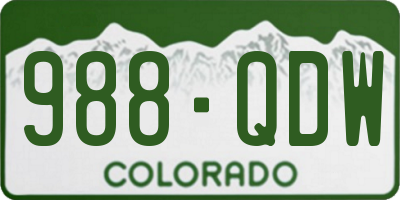 CO license plate 988QDW