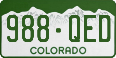 CO license plate 988QED