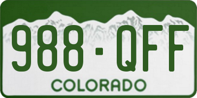 CO license plate 988QFF