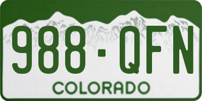 CO license plate 988QFN