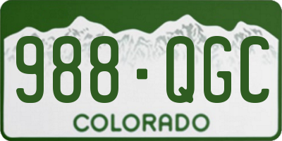 CO license plate 988QGC