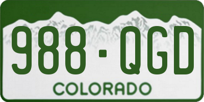 CO license plate 988QGD