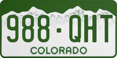 CO license plate 988QHT
